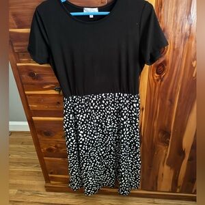 Black Dress with White Polka Dots